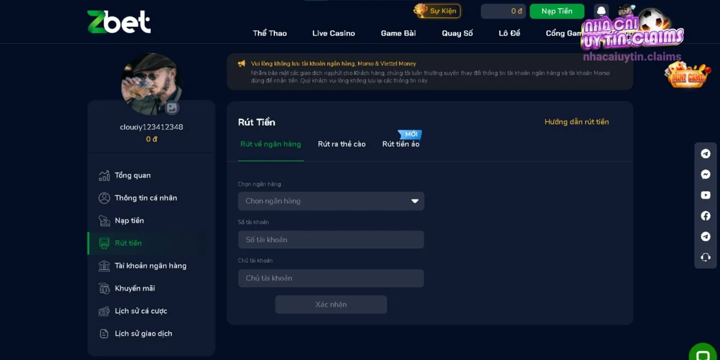 Cổng Thanh Toán Tại Nhà Cái ZBET