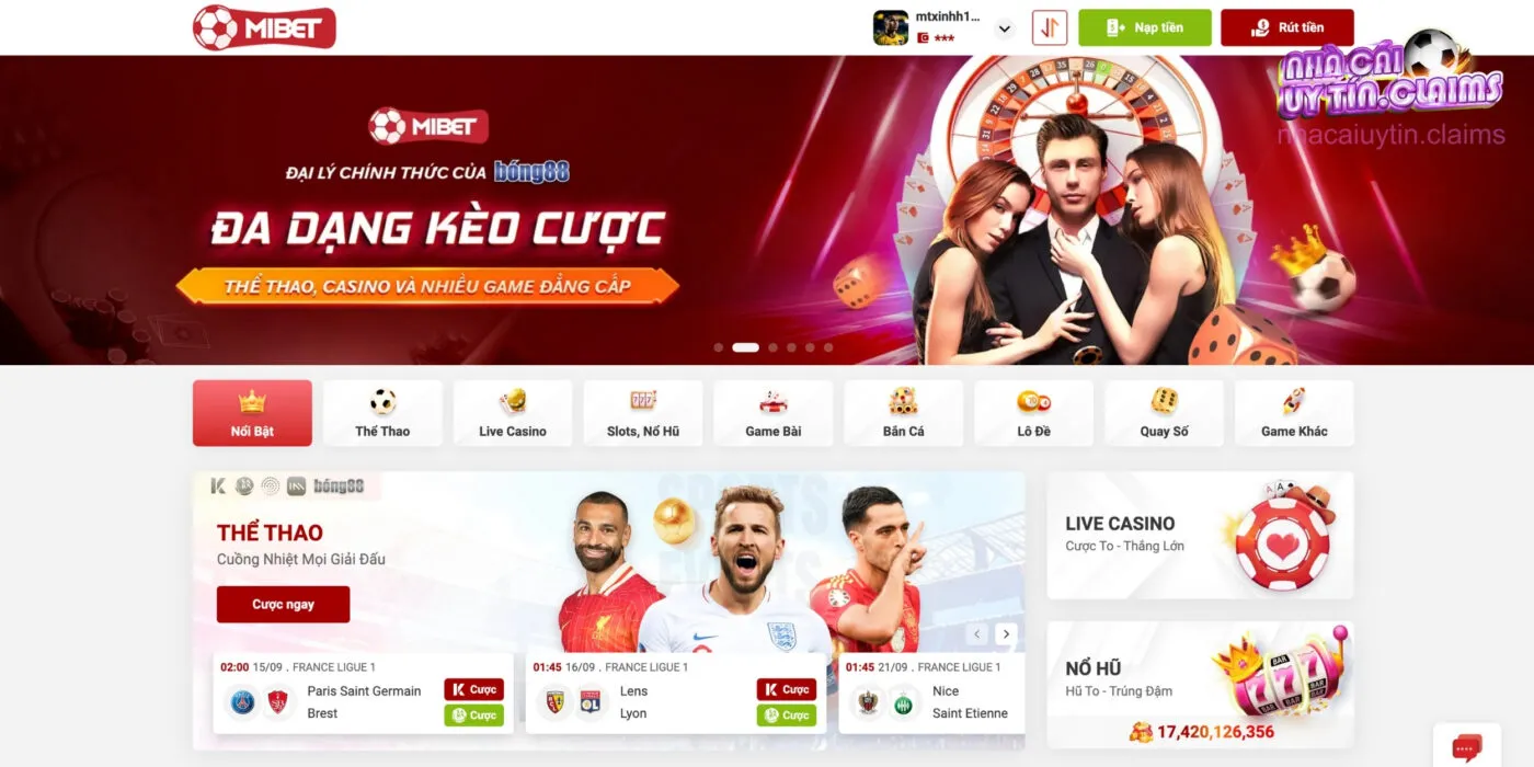 Giao diện hiện đại nhà cái Mibet