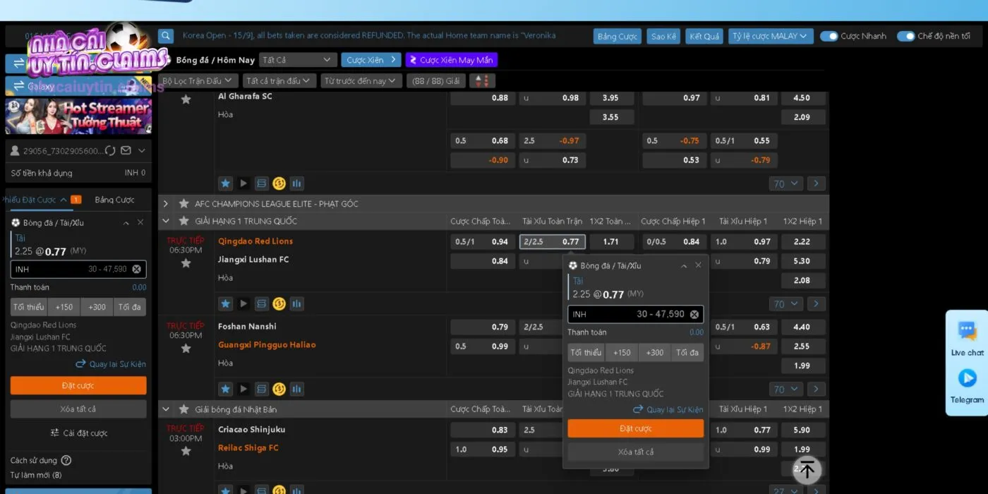 Kèo Tài Xỉu Trong Bóng Đá Trực Tuyến 8LIVE