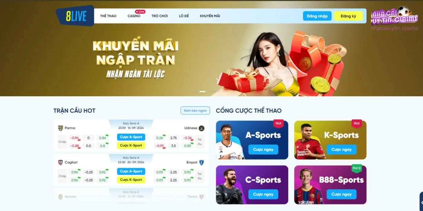 Nhà cái uy tín 8Live đảm bảo tuyệt đối về chất lượng, độ uy tín