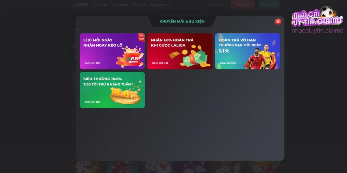 Tỷ lệ hoàn trả các kèo cược cao là ưu điểm tại nhà cái